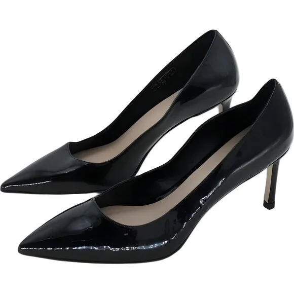 Stuart Weitzman Leigh 75 Patent Pumps Heels Black Women's US 8.5M
